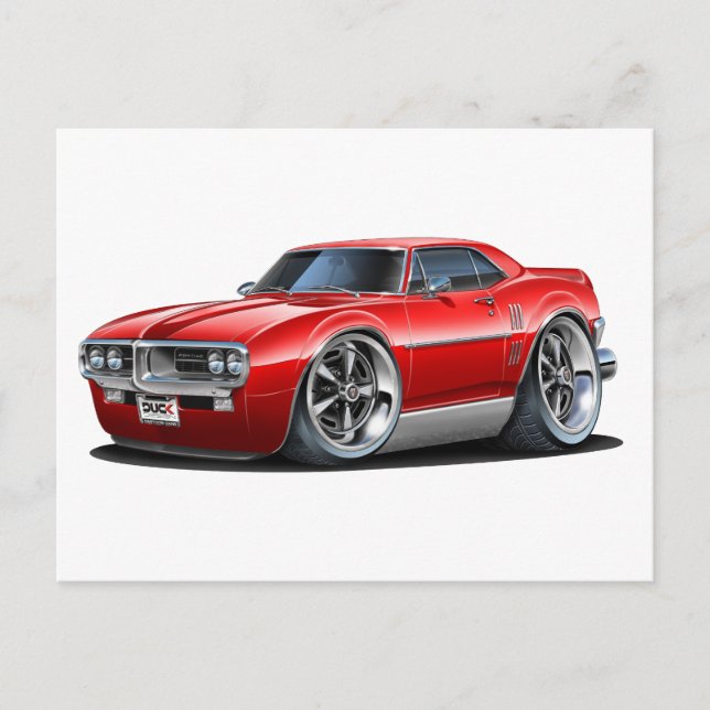 Carte Postale Automobile rouge Firebird 1967 (Devant)
