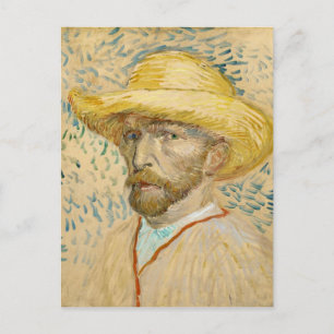 Carte Postale Autoportrait avec Casquette de paille Van Gogh Art