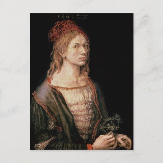 Carte Postale Autoportrait avec chardon, 1493 (Devant)