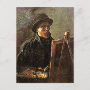Carte Postale Autoportrait, Casquette foncé, Easel Van Gogh Art
