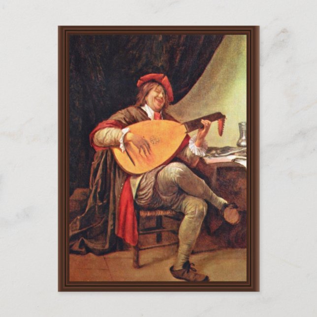 Carte Postale Autoportrait Comme Joueur De Violon Par Steen Jan  (Devant)