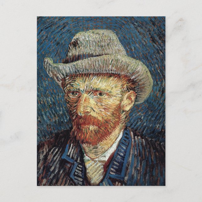 Carte Postale Autoportrait de Van Gogh avec Casquette Grey Felt (Devant)