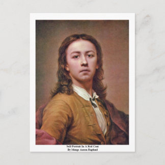 Carte Postale Autoportrait En Manteau Rouge Par Mengs Anton Raph