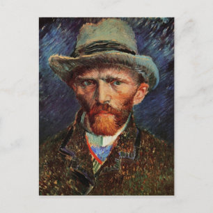 Carte Postale Autoportrait Gris Felt Casquette Van Gogh Art