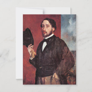 Carte Postale Autoportrait, par Edgar Degas,