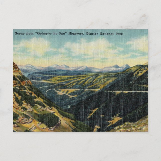 Carte Postale Autoroute "Aller au soleil", Parc national des Gla (Devant)