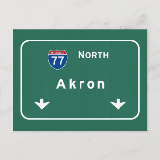 Carte Postale Autoroute d'autoroute nationale d'Akron Ohio oh :