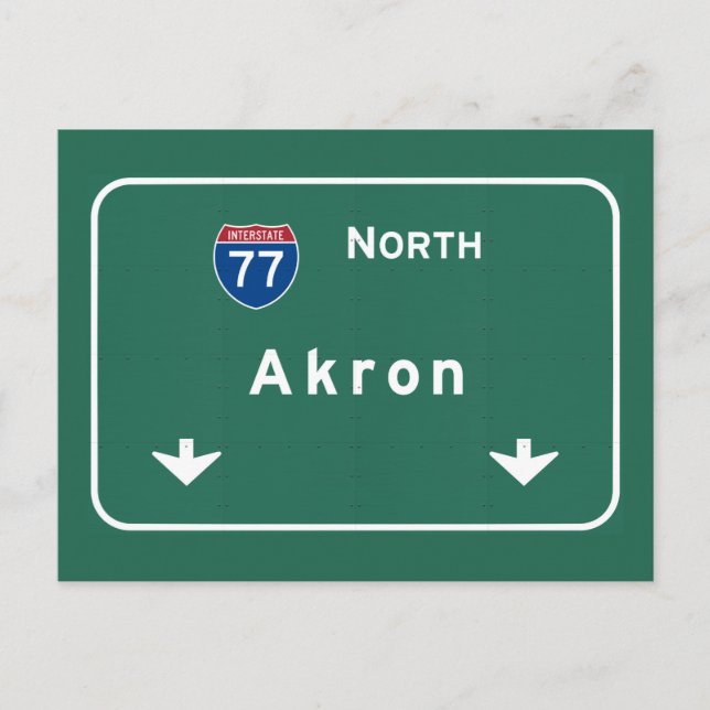 Carte Postale Autoroute d'autoroute nationale d'Akron Ohio oh : (Devant)
