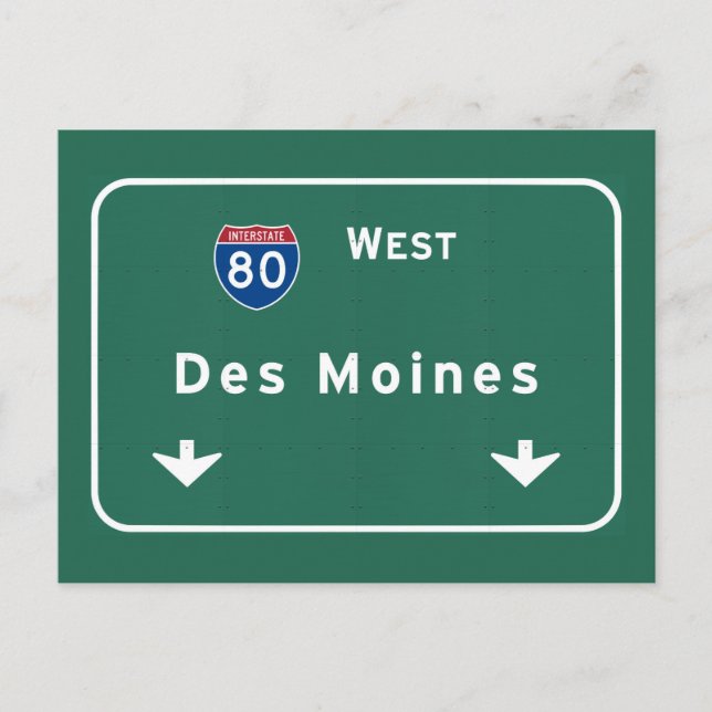 Carte Postale Autoroute Internationale Des Moines Iowa ia : (Devant)