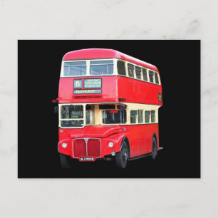 Carte Postale Autour de 1950, vieux bus rouge de Londres