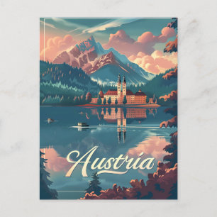Carte Postale Autriche Sérénité : Lakeside Mountain