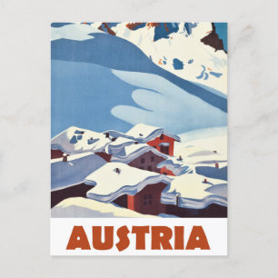 Carte Postale Autriche, village couvert de neige,