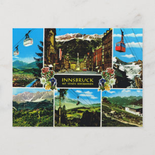 Carte Postale Autriche vintage, Multivue d'Innsbruck