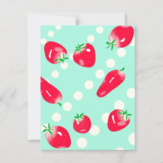 Carte postale aux fraises rouges juteuses (Menthe)