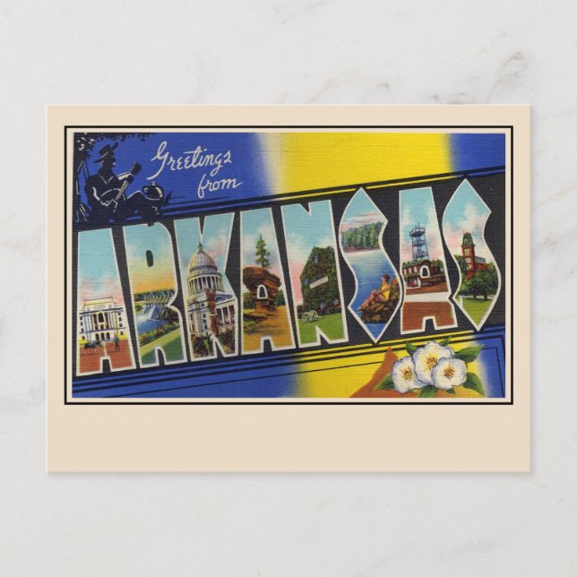Carte postale aux grandes lettres de l'Arkansas (Devant)