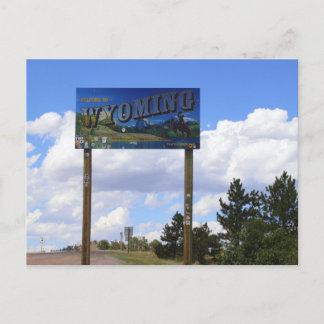 Carte postale aux signes de la ligne d'état du Wyo