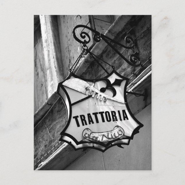Carte postale aux signes Trattoria (Devant)
