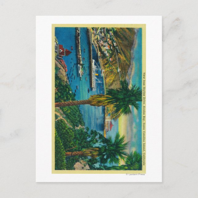 Carte Postale Avalon Bay, Père Noël Catalina Island de Skyline (Devant)