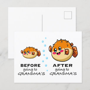 Carte Postale Avant et après aller à grand-mère Funny Nana