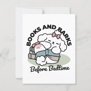 Carte Postale Avant le coucher avec ma chienne - Livre et Amoure