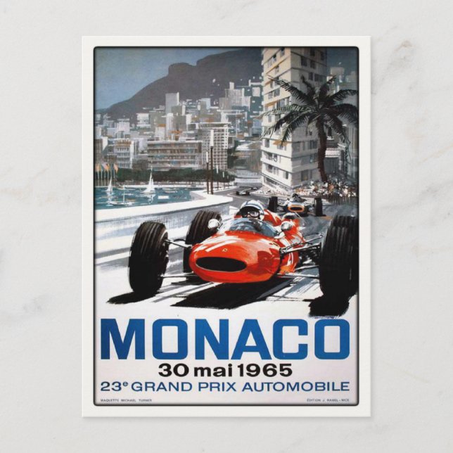 Carte postale avec affiche du Grand Prix de Monaco (Devant)