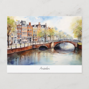 Carte postale avec Amsterdam, Pays-Bas