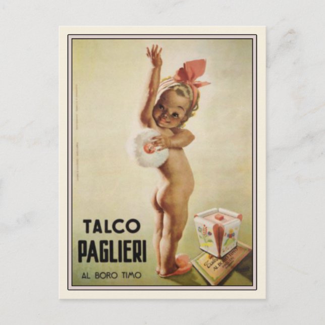 Carte postale avec Bébé mou sur affiche publicitai (Devant)