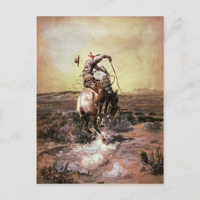 Carte Postale Avec Charles Marion Russell Peinture (Devant)