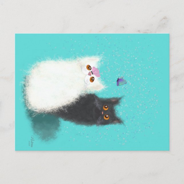 Carte postale avec chats (Devant)