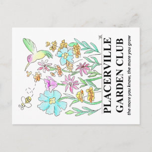 Carte postale avec conception de jardin
