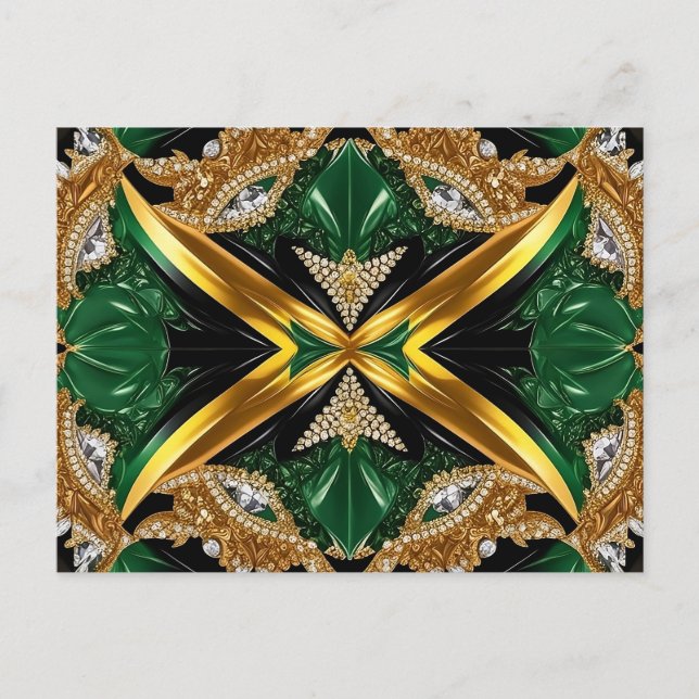 Carte postale avec design de couleurs jamaïcaines (Devant)