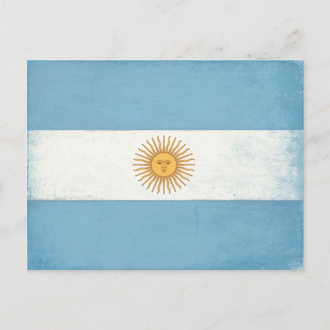Carte postale avec Distressed Drapeau d'Argentine (Devant)
