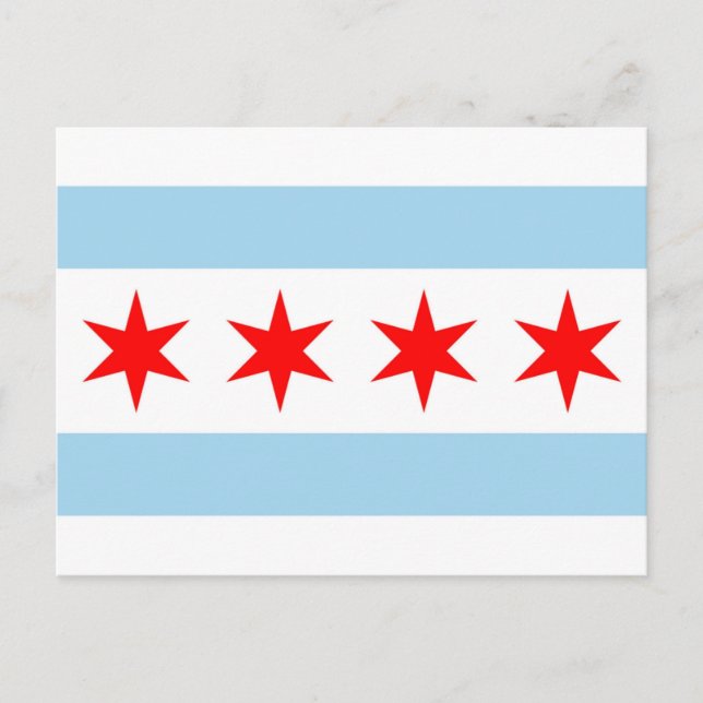 Carte postale avec Drapeau de Chicago, Illinois St (Devant)