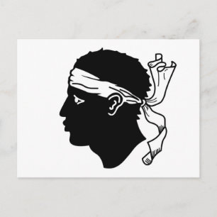 Carte postale avec drapeau de Corse, France