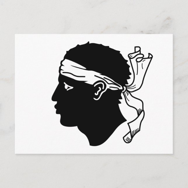 Carte postale avec drapeau de Corse, France (Devant)