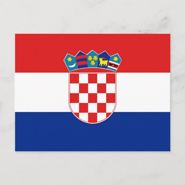 Carte postale avec Drapeau de Croatie (Devant)