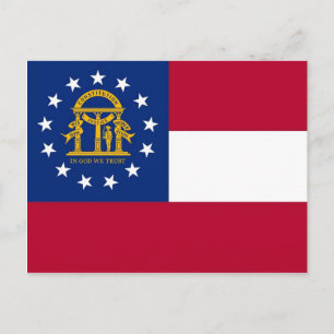 Carte postale avec Drapeau de Géorgie Etat - USA