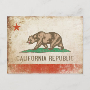 Carte postale avec drapeau de la Californie Cool