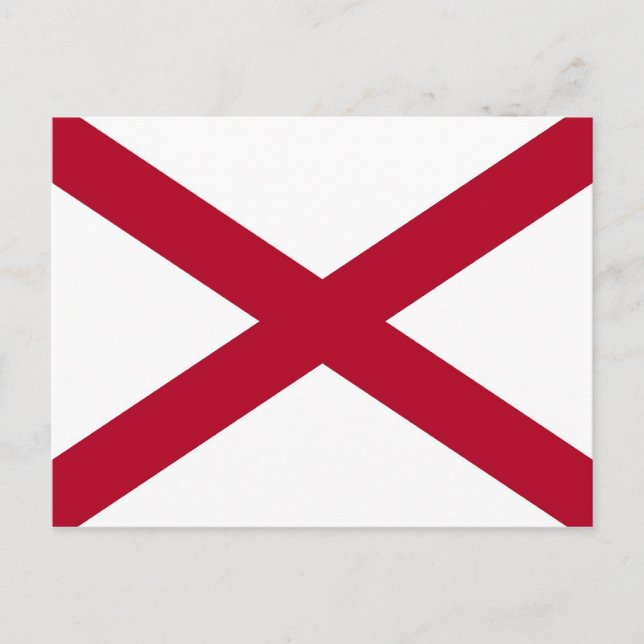 Carte postale avec Drapeau de l'Alabama Etat - USA (Devant)