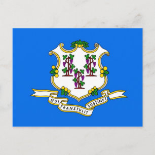 Carte postale avec drapeau de l'État du Connecticu