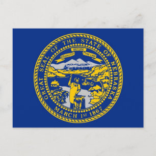 Carte postale avec drapeau de l'État du Nebraska -