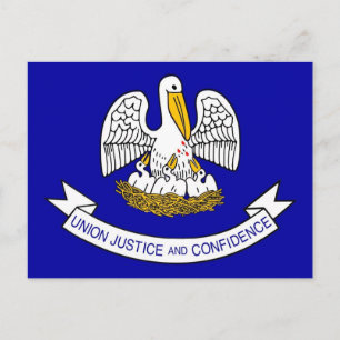 Carte postale avec Drapeau de Louisiane - USA