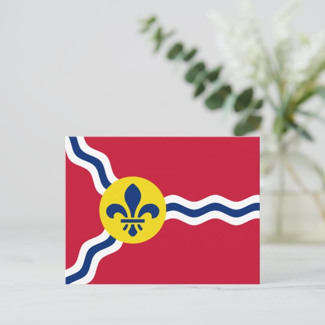 Carte postale avec Drapeau de Saint-Louis, Missour (Debout devant)