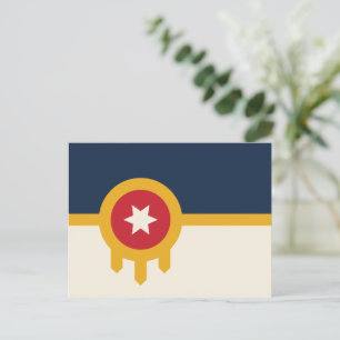 Carte postale avec drapeau de Tulsa, Oklahoma