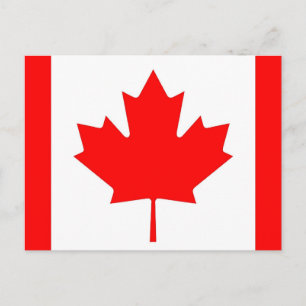 Carte postale avec drapeau du Canada