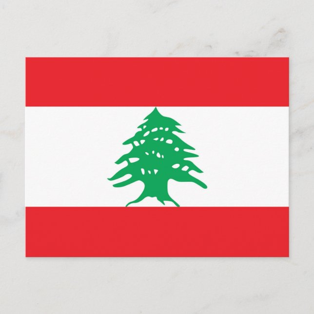 Carte postale avec drapeau du Liban (Devant)