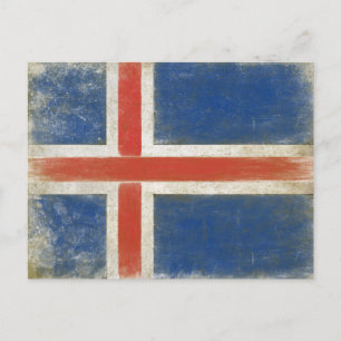 Carte postale avec drapeau en détresse d'Islande