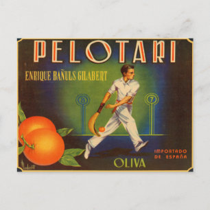 Carte postale avec Étiquette espagnol Crate Imprim