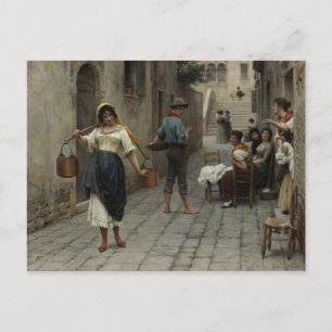 Carte Postale Avec Eugene de Blaas Peinture