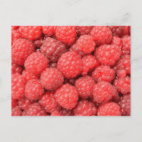 Carte postale avec framboises